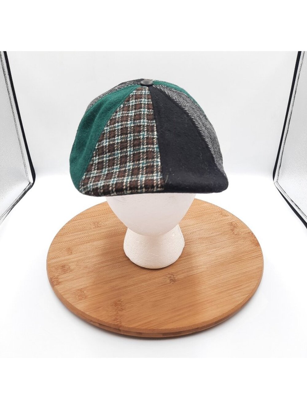 Boston Scally Co Galway Mens XL Newsboy Hat Cap Patchwork Multicolor Wool